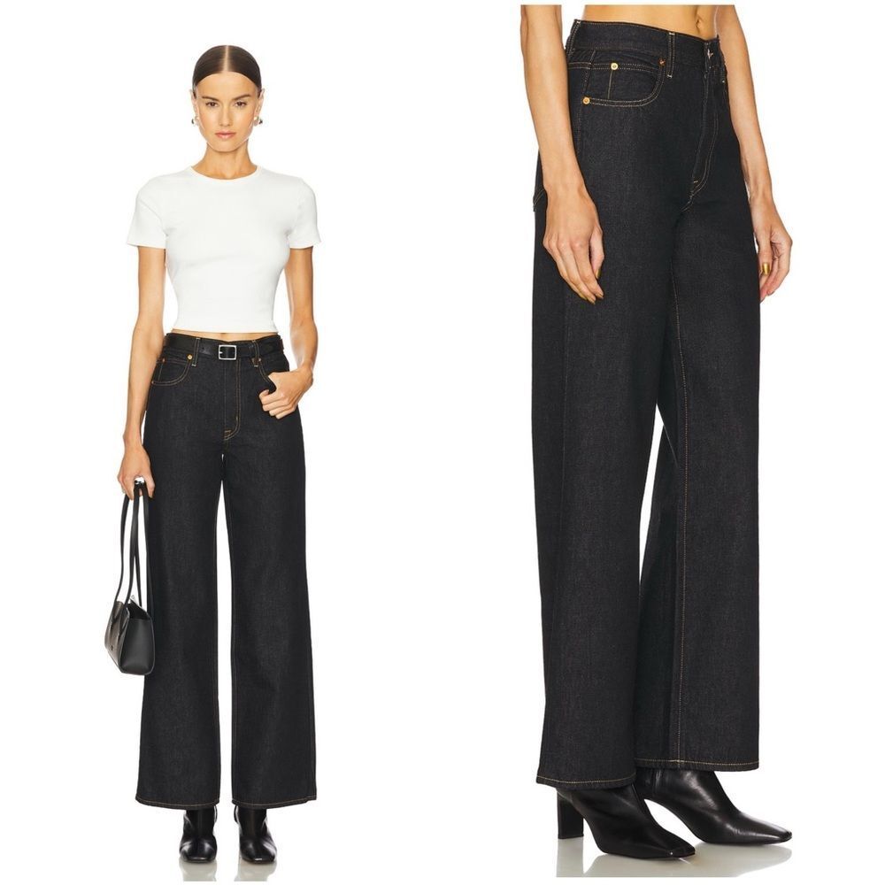 NEW SLVRLAKE Grace Wide Leg Jeans in Empty Sky